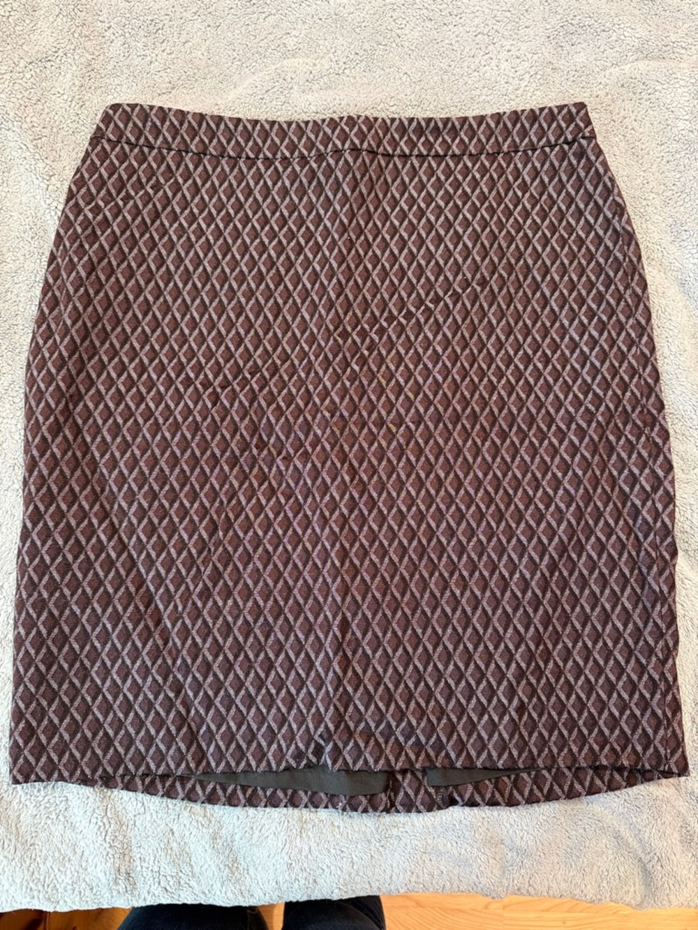 LOFT Brown Diamond-Textured Pencil Skirt